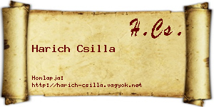 Harich Csilla névjegykártya